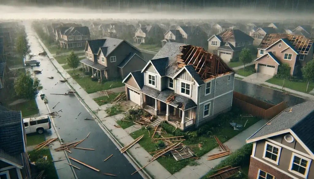 image of collapsed home